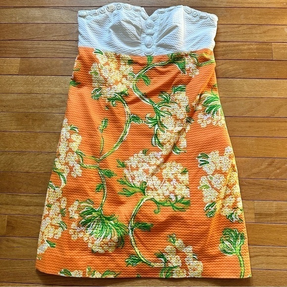 Lilly Pulitzer Brown Dress Printed Jacquard Lace by the Docks - Picture 3 of 10